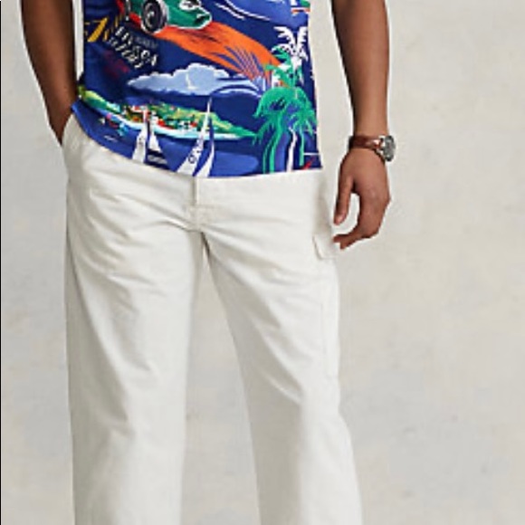 Classic Fit Riviera-Print Polo Shirt - Picture 4 of 5